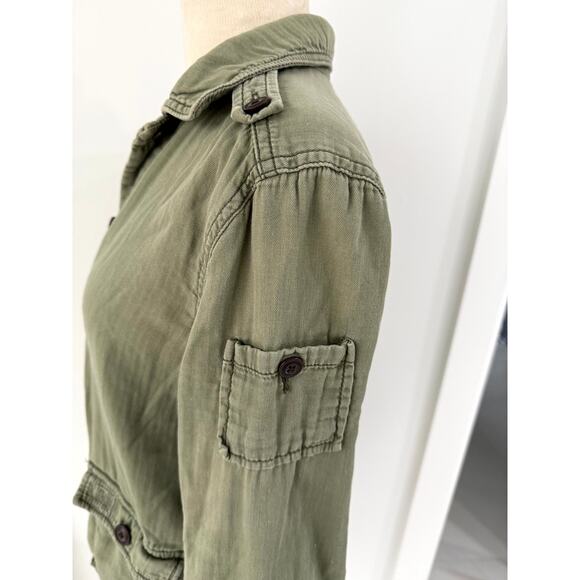 American eagle vintage shirt jacket, women green long sleeve S - Picture 6 of 9